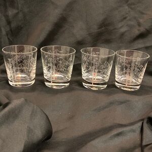 MCM Noritake Etched Bamboo Old Fashioned Glass Set